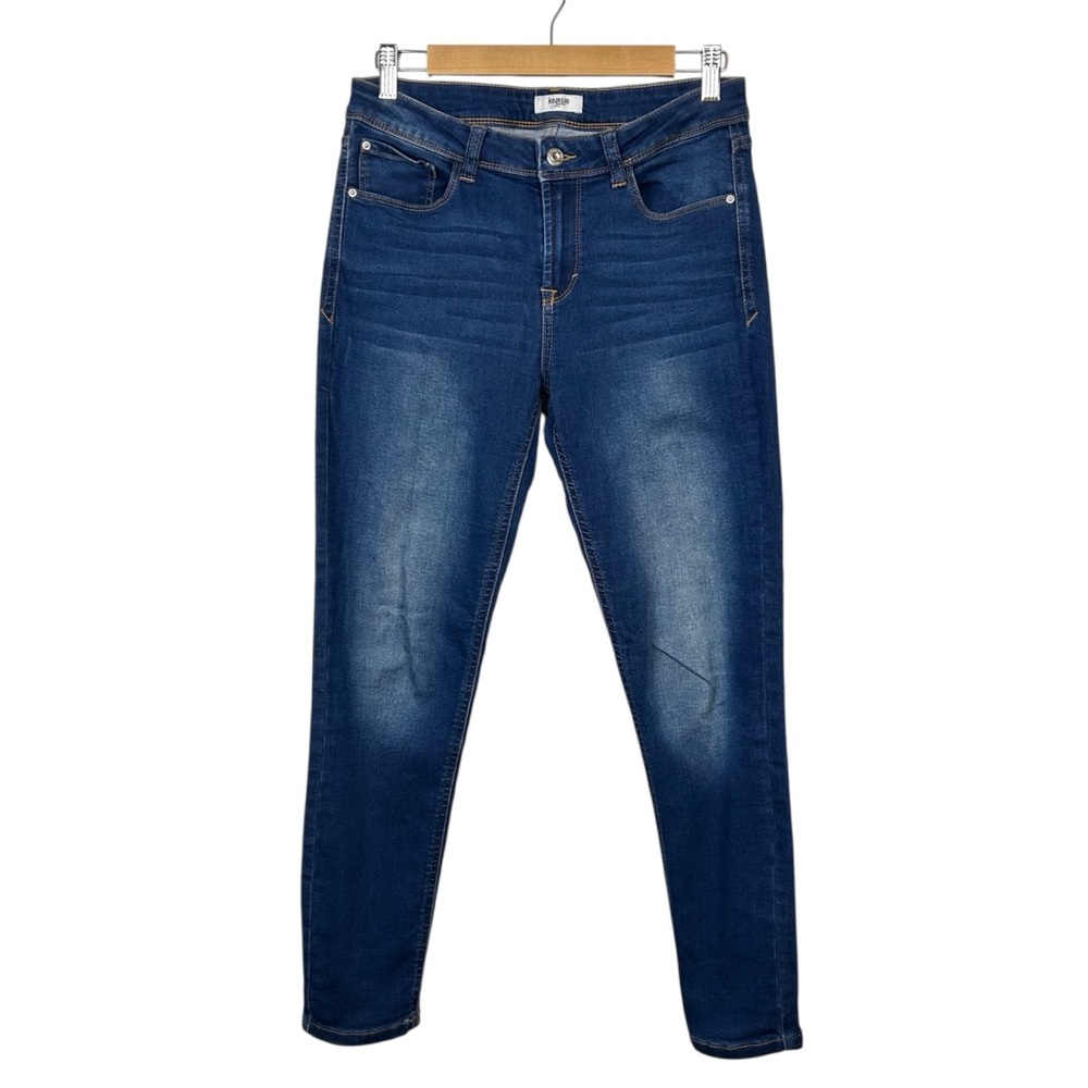 KENSIE Ankle Length Stretch Denim Skinny Jeans, Blue Wash, Size 6/28